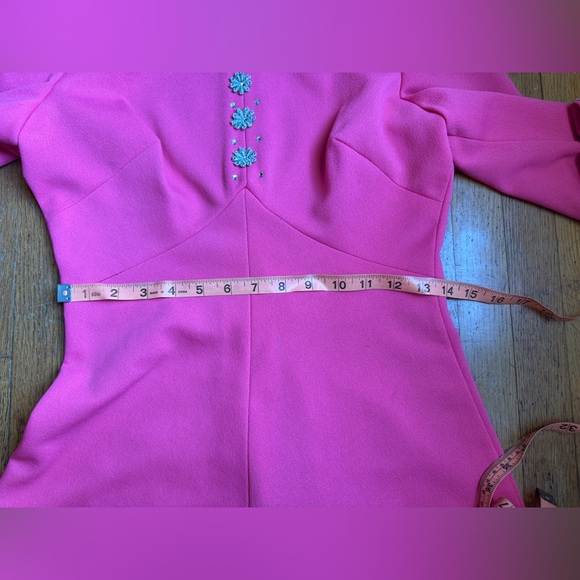 60s Vintage Bubble Gum Pink Long Sleeved A line Mini Sz Sm - Picture 5 of 7